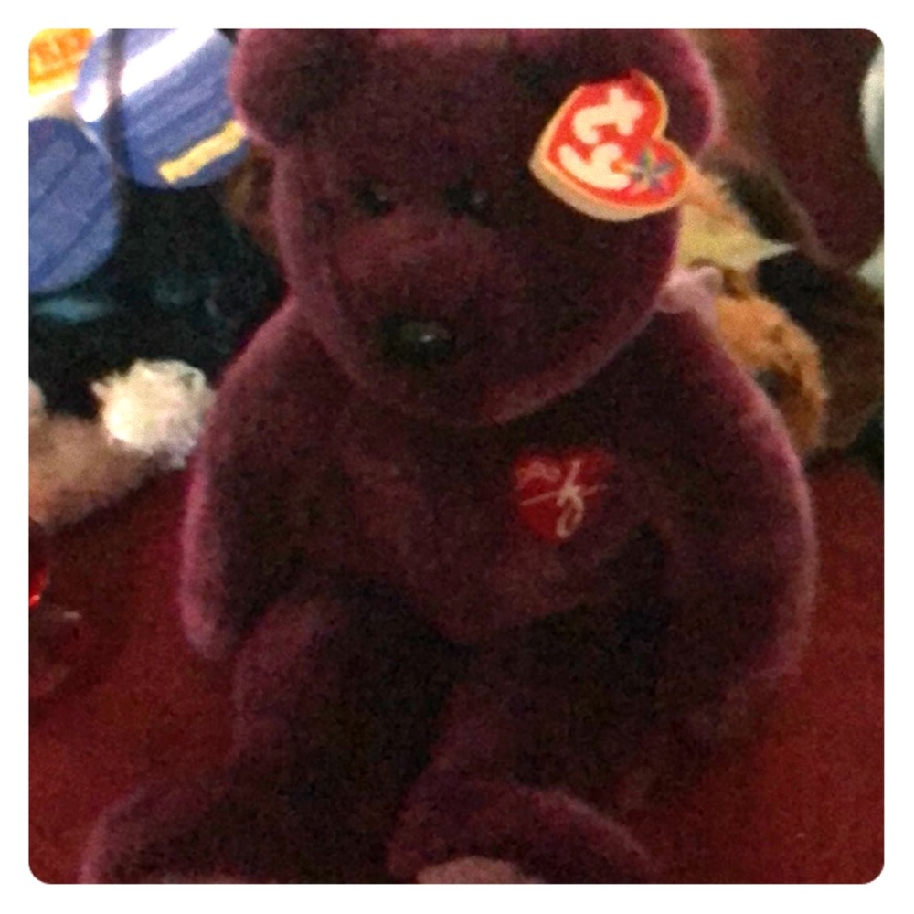 Plush Beanie Baby Purple Bear